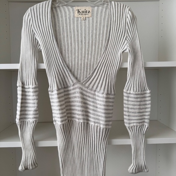 FOR LOVE AND LEMONS KNITZ The Switch Stripe Sweater Dress - Picture 4 of 6